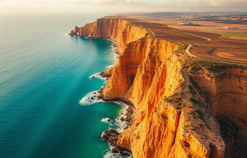 Aerial view of the Fisherman's Trail coastline along Portugal's Alentejo cliffs