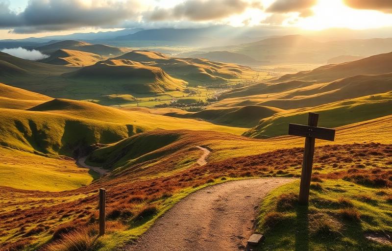 The Rob Roy Way trail heading north through Scottish Highland glens