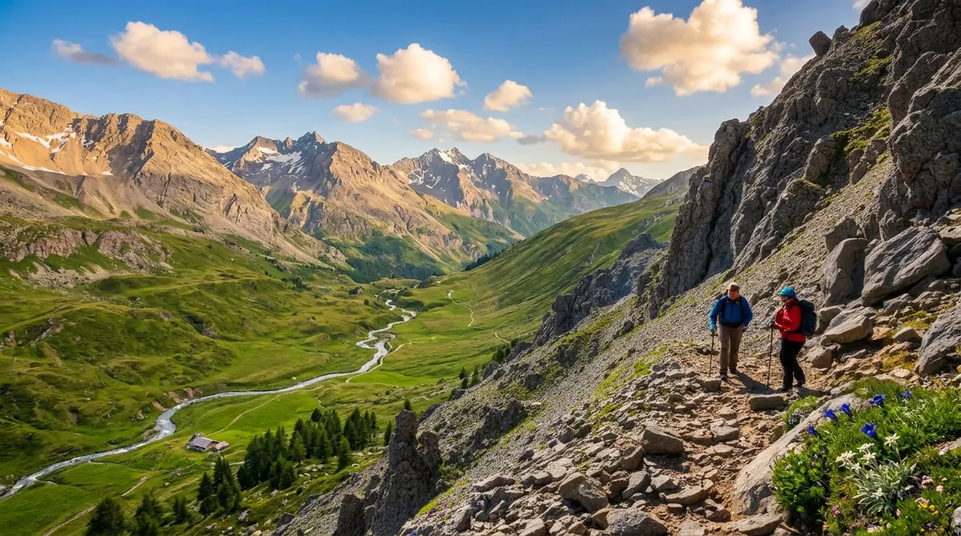 Hikers on the Tour du Mont Blanc